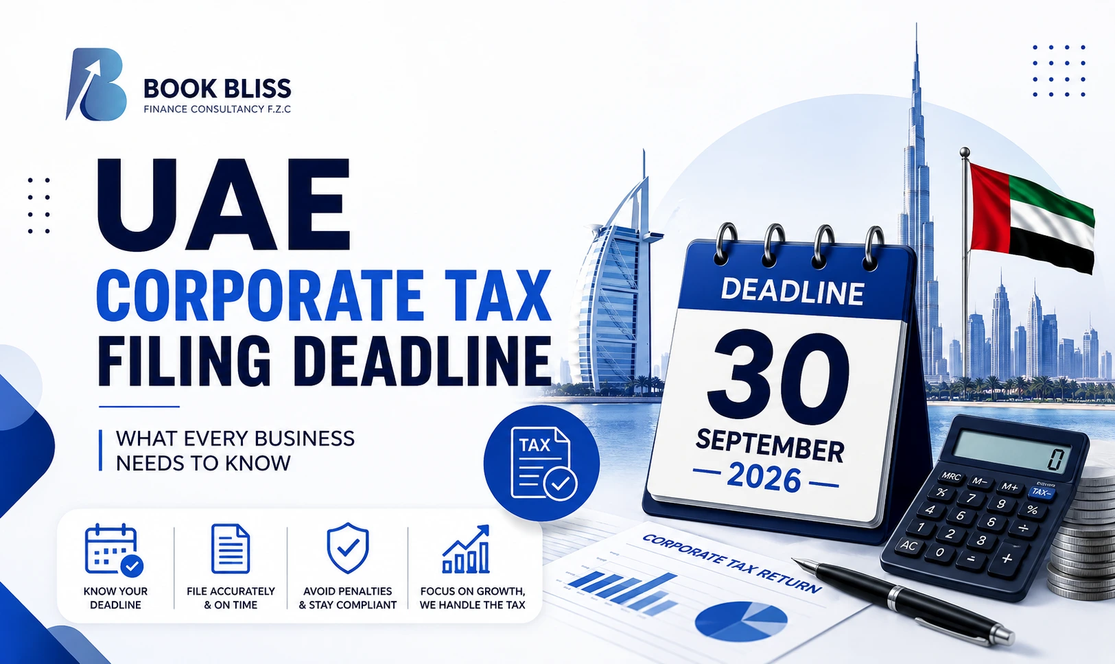 UAE corporate tax filing deadline 2026 for businesses with a 31 December financial year-end