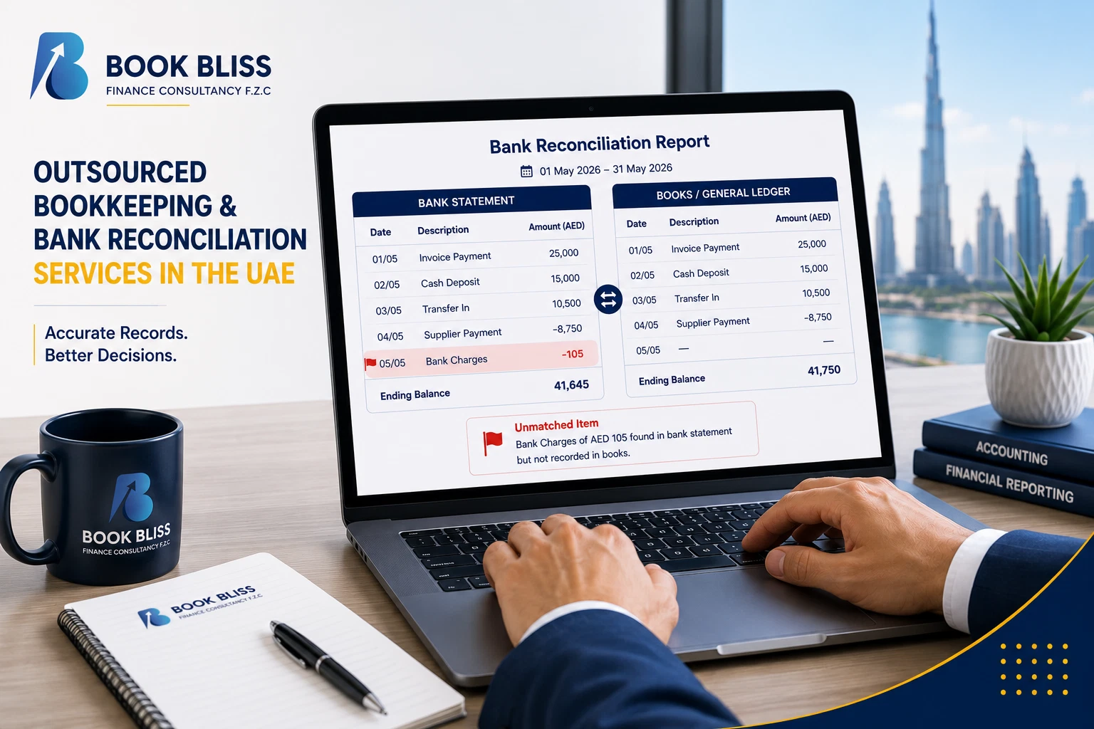 Outsourced bookkeeping and bank reconciliation services in the UAE